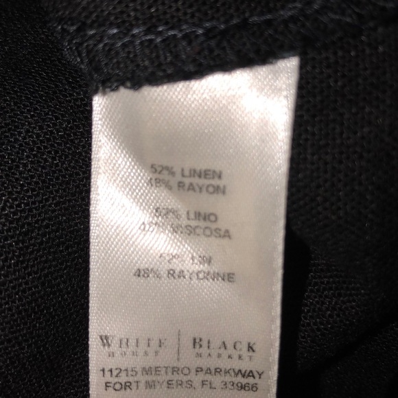 WHITE House Black Market size 0 black linen jacket - Picture 4 of 4